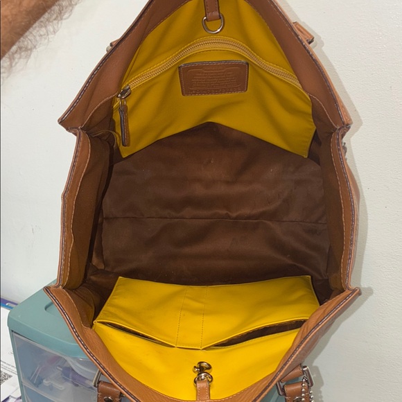 Coach Tan Leather Tote Bag - Picture 10 of 12